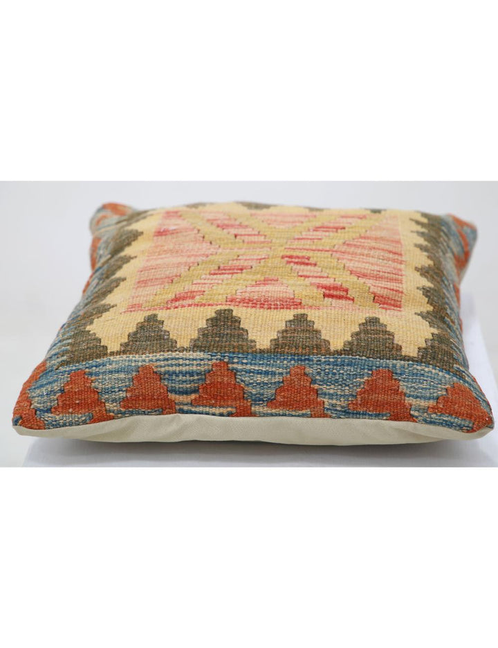 Afghan Tribal Pillow 1' 5" x 1' 5" Hand-Woven detail