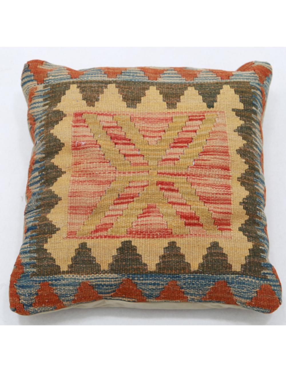 Afghan Tribal Pillow 1' 5" x 1' 5" Hand-Woven
