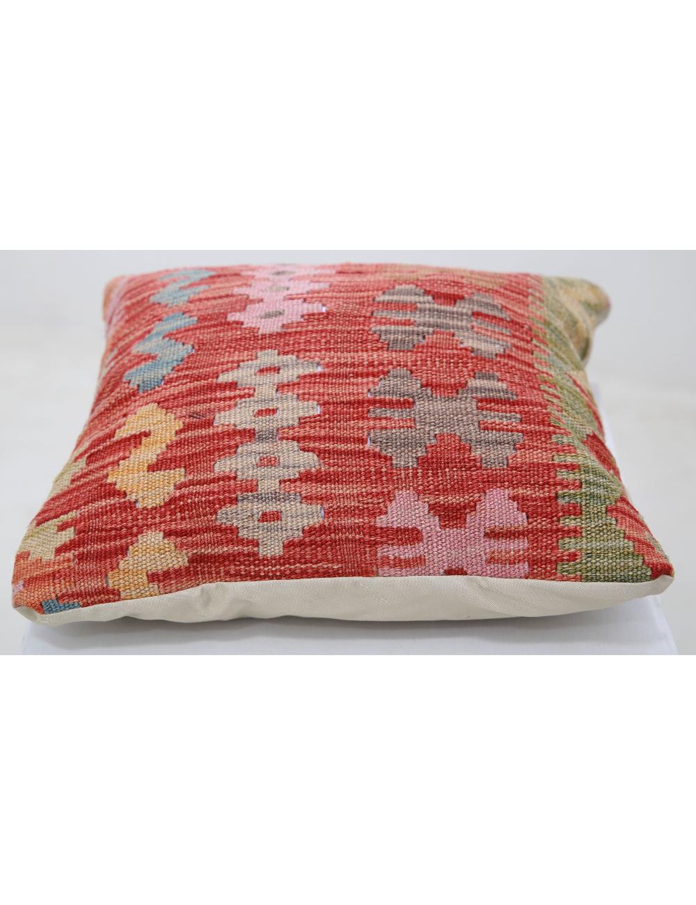 Afghan Tribal Pillow 1' 5" x 1' 5" Hand-Woven detail