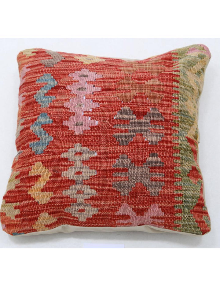 Afghan Tribal Pillow 1' 5" x 1' 5" Hand-Woven