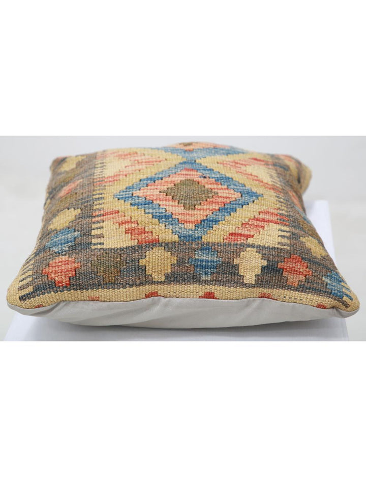 Hand Woven Tribal  Wool Pillow 1' 5" x 1' 5" - No. AT26591