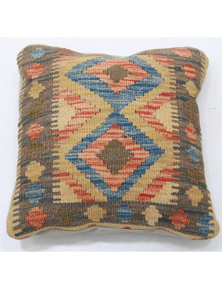 Hand Woven Tribal  Wool Pillow 1' 5" x 1' 5" - No. AT26591