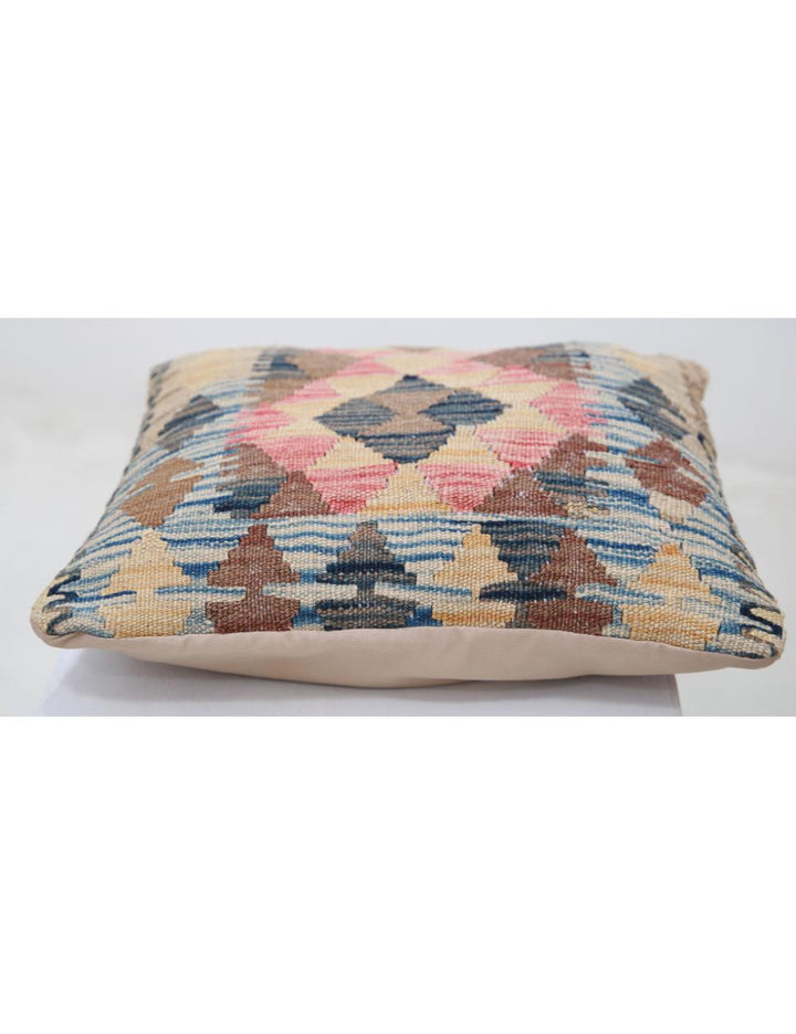 Hand Woven Tribal  Wool Pillow 1' 5" x 1' 5" - No. AT22865