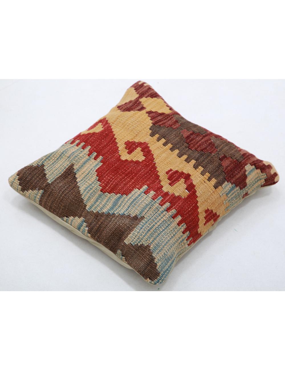 Afghan Tribal Pillow 1' 5" x 1' 5" Hand-Woven detail