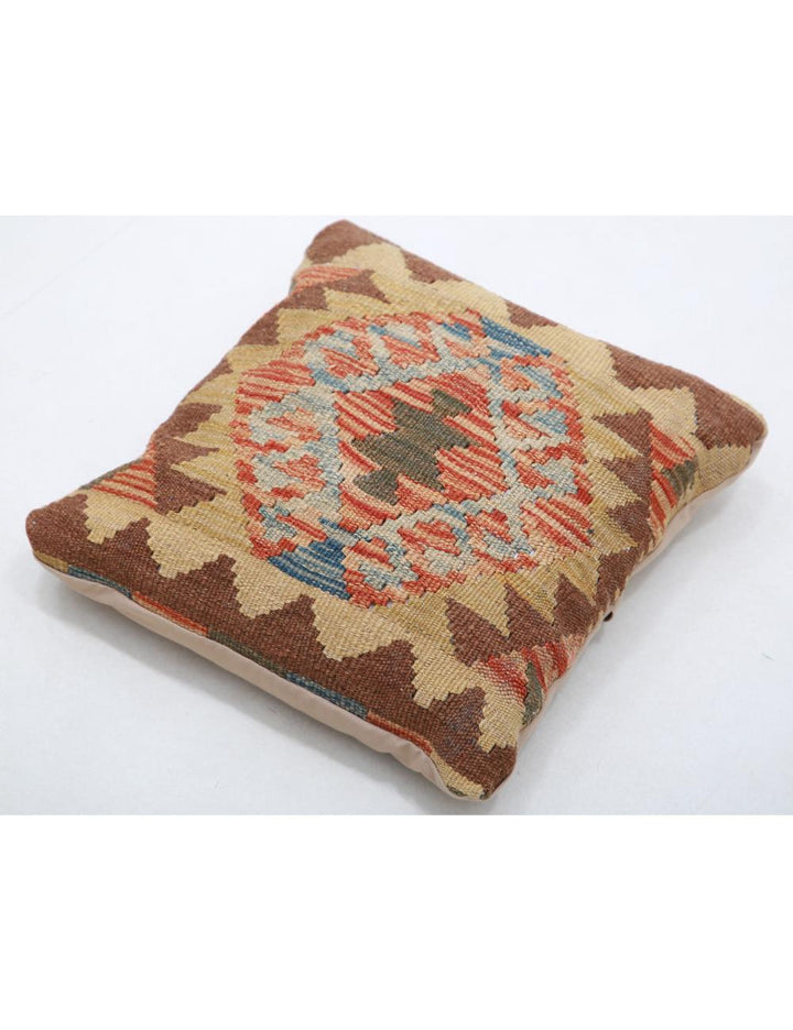 Hand Woven Tribal  Wool Pillow 1' 5" x 1' 5" - No. AT22697