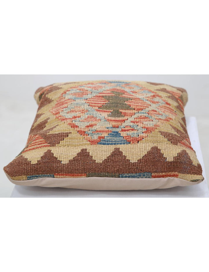 Hand Woven Tribal  Wool Pillow 1' 5" x 1' 5" - No. AT22697