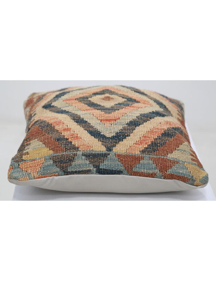 Afghan Tribal Pillow 1' 5" x 1' 5" Hand-Woven detail
