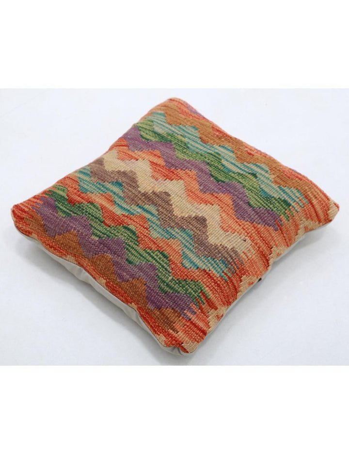 Hand Woven Tribal  Wool Pillow 1' 5" x 1' 5" - No. AT39054