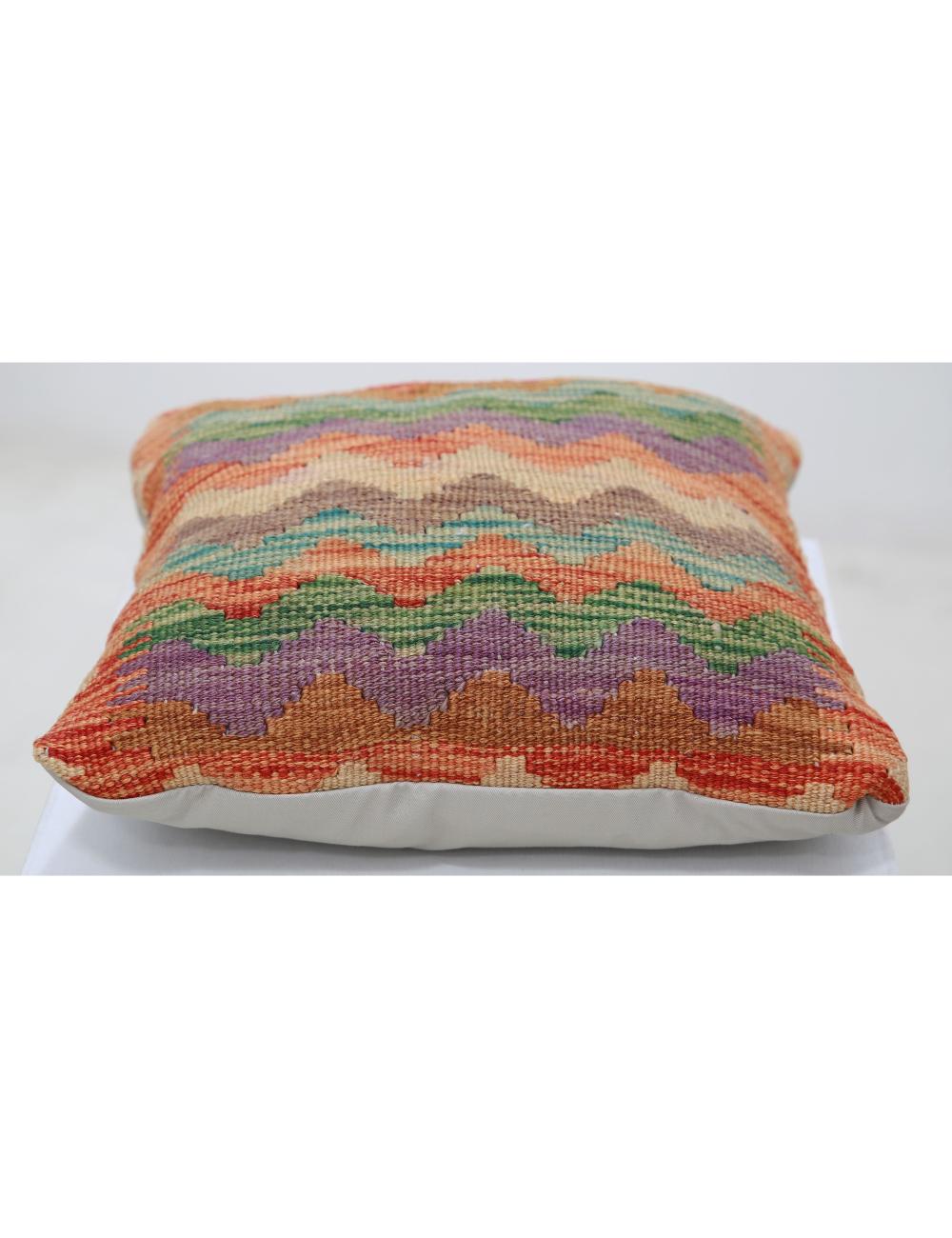 Afghan Tribal Pillow 1' 5" x 1' 5" Hand-Woven detail