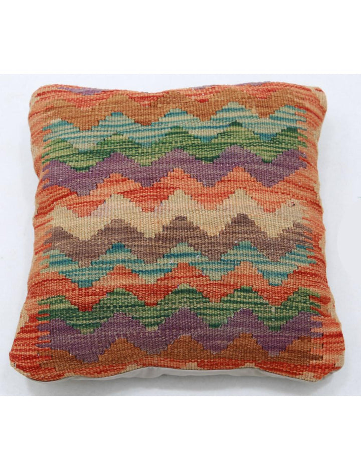 Hand Woven Tribal  Wool Pillow 1' 5" x 1' 5" - No. AT39054