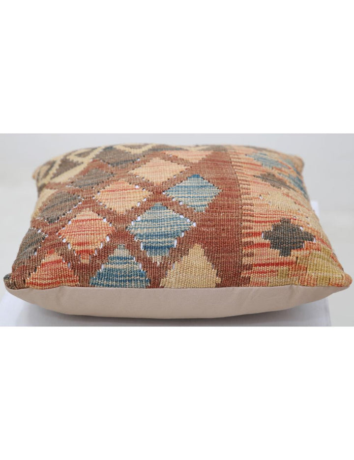 Hand Woven Tribal  Wool Pillow 1' 5" x 1' 5" - No. AT12082