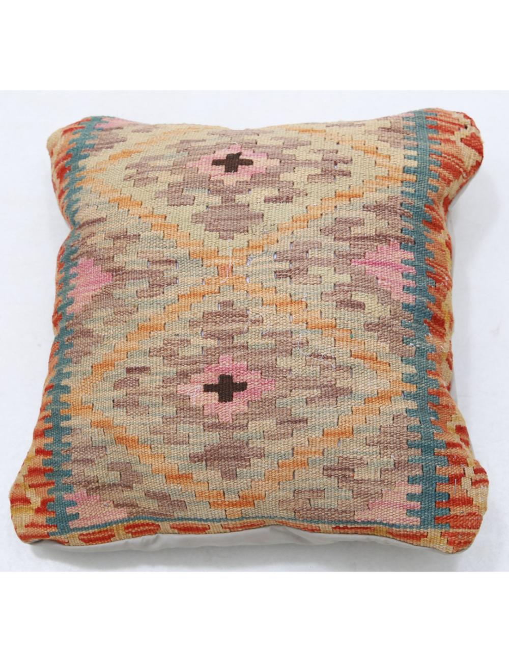 Afghan Tribal Pillow 1' 5" x 1' 5" Hand-Woven