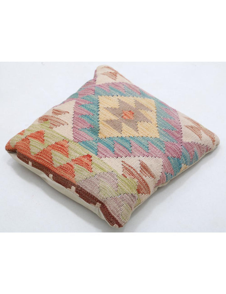 Hand Woven Tribal  Wool Pillow 1' 5" x 1' 5" - No. AT12173
