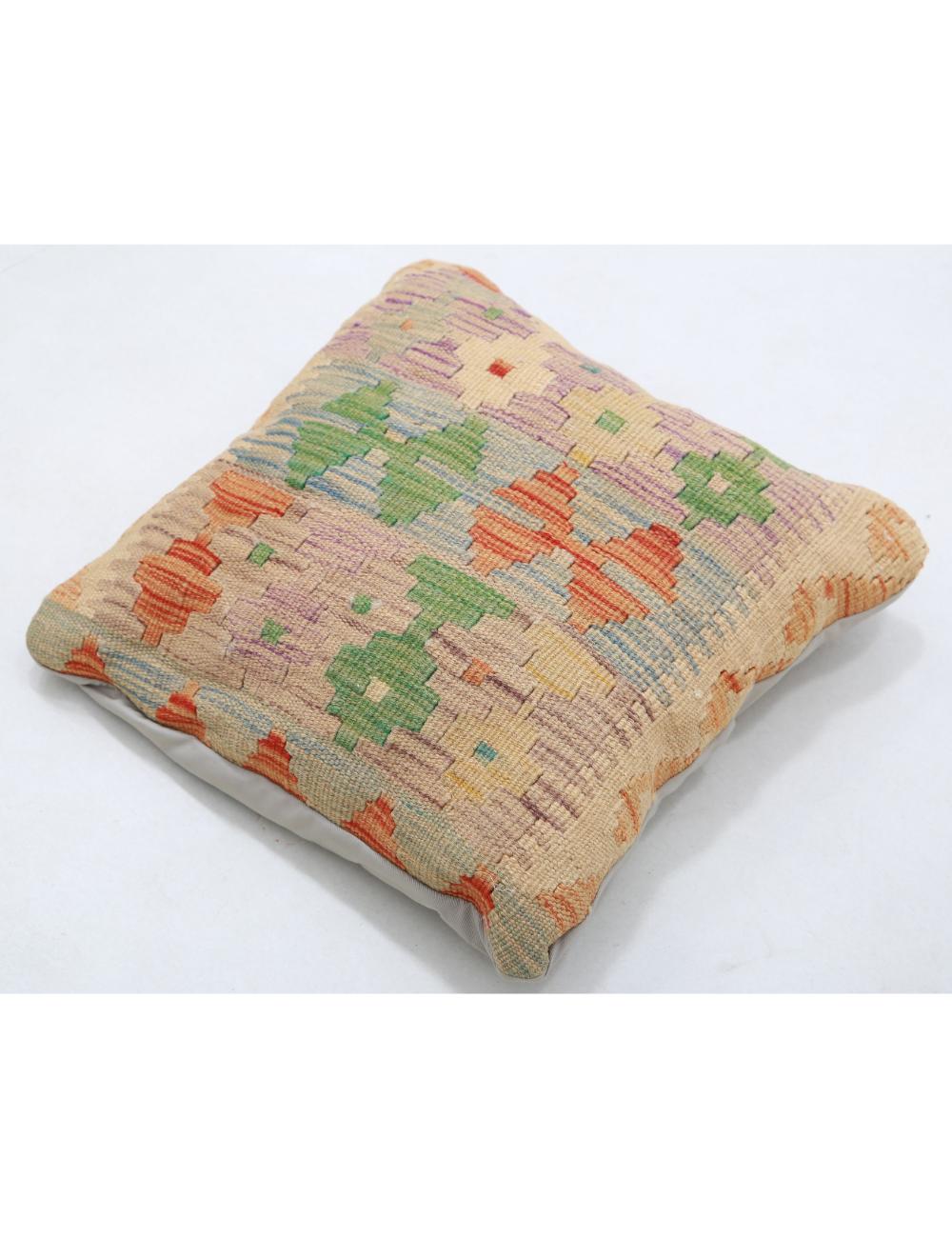 Hand Woven Tribal  Wool Pillow 1' 5" x 1' 5" - No. AT40946