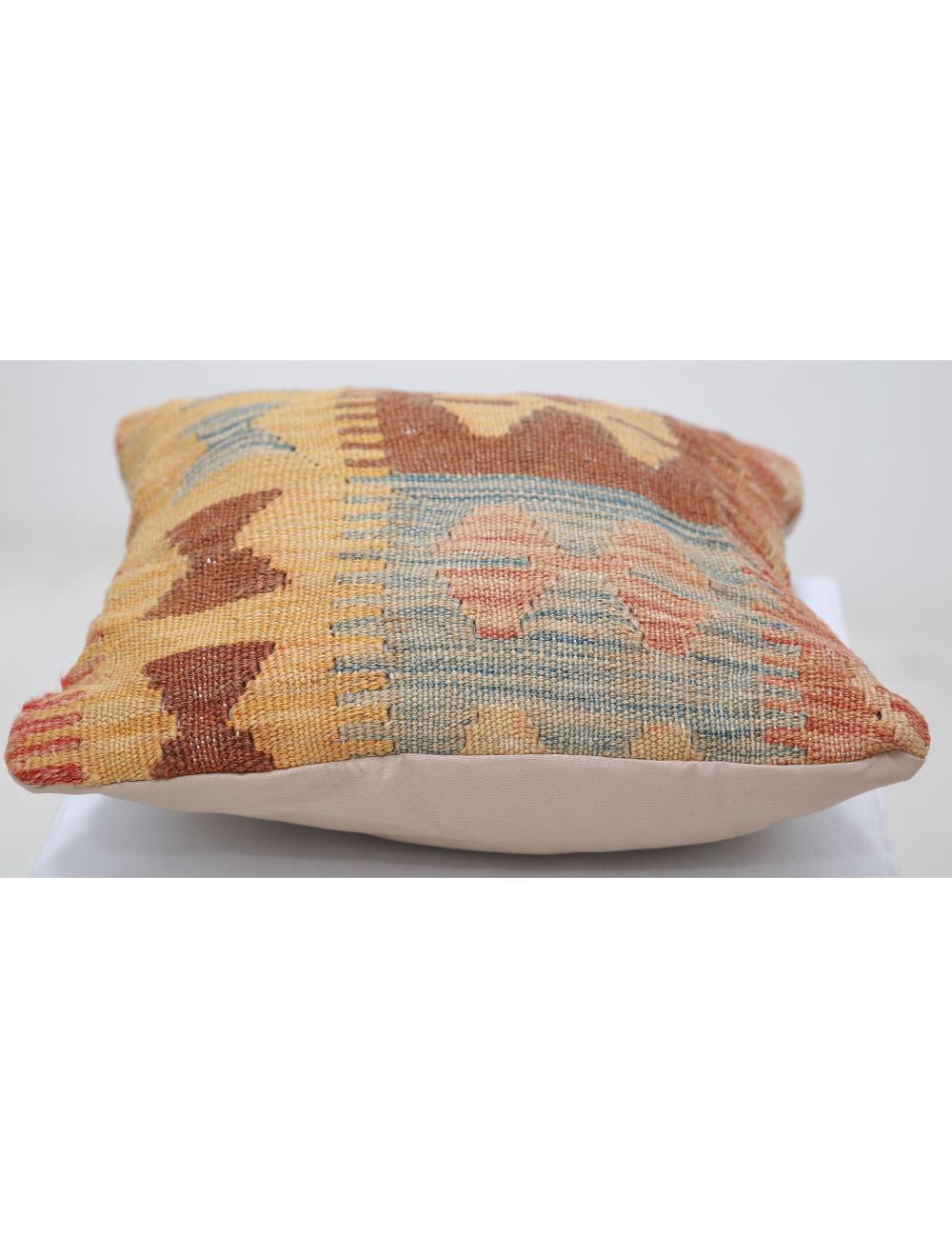 Afghan Tribal Pillow 1' 5" x 1' 5" Hand-Woven detail