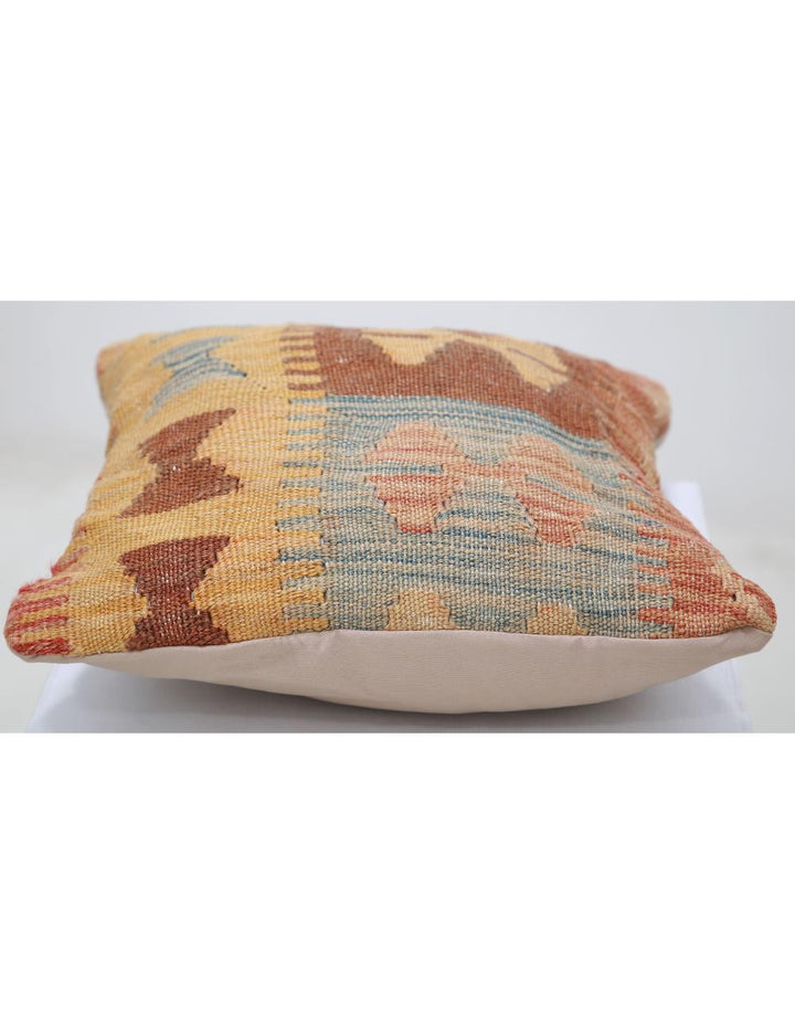 Afghan Tribal Pillow 1' 5" x 1' 5" Hand-Woven detail