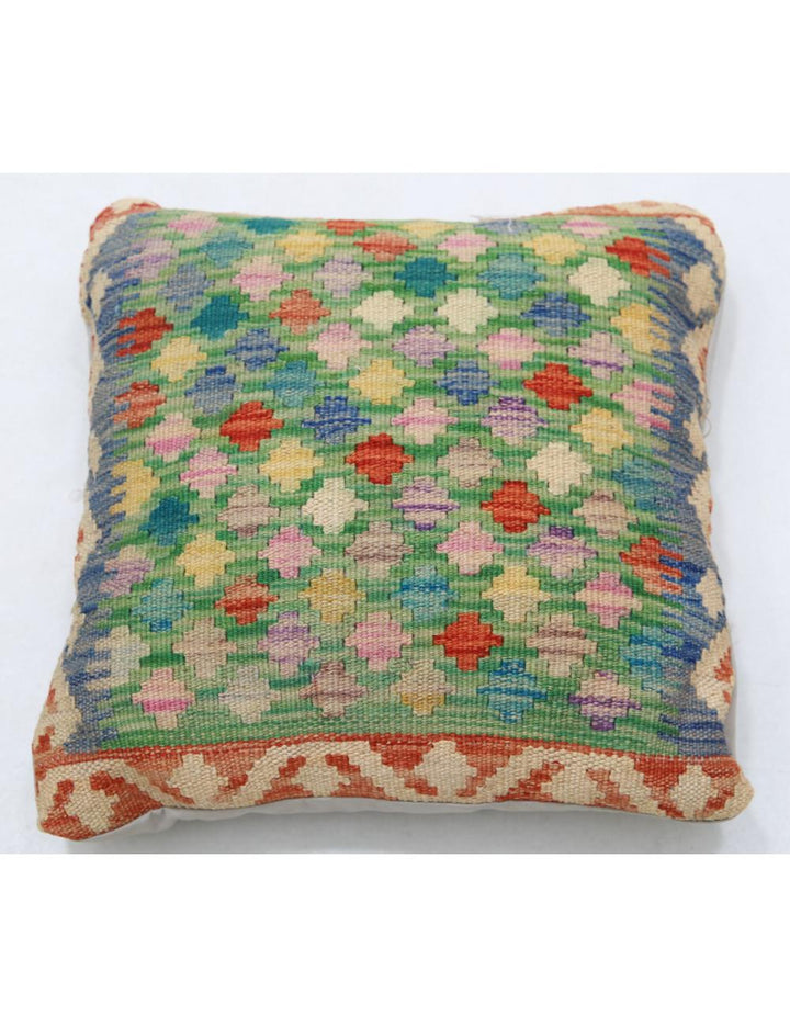 Afghan Tribal Pillow 1' 5" x 1' 5" Hand-Woven