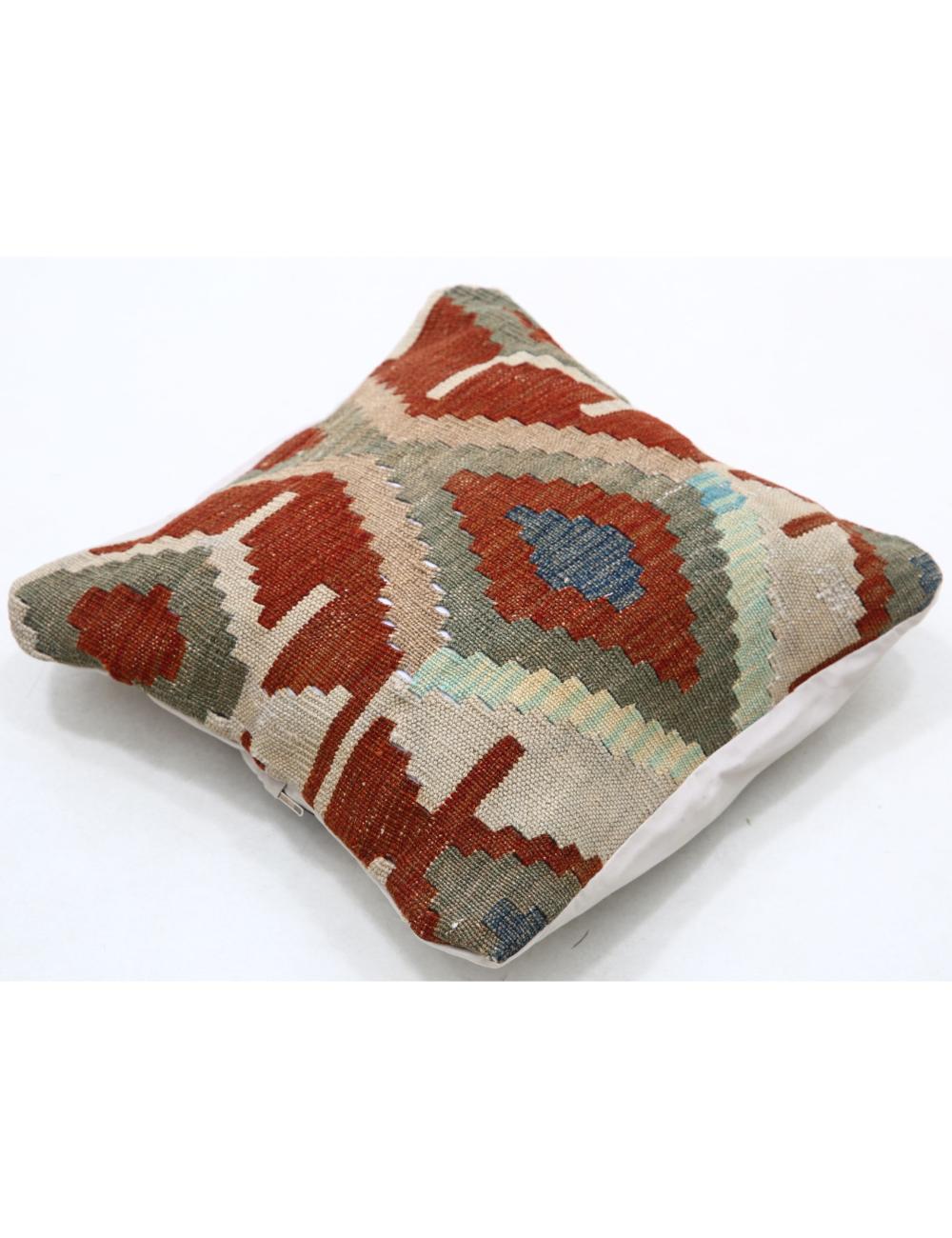 Afghan Tribal Pillow 1' 5" x 1' 5" Hand-Woven detail