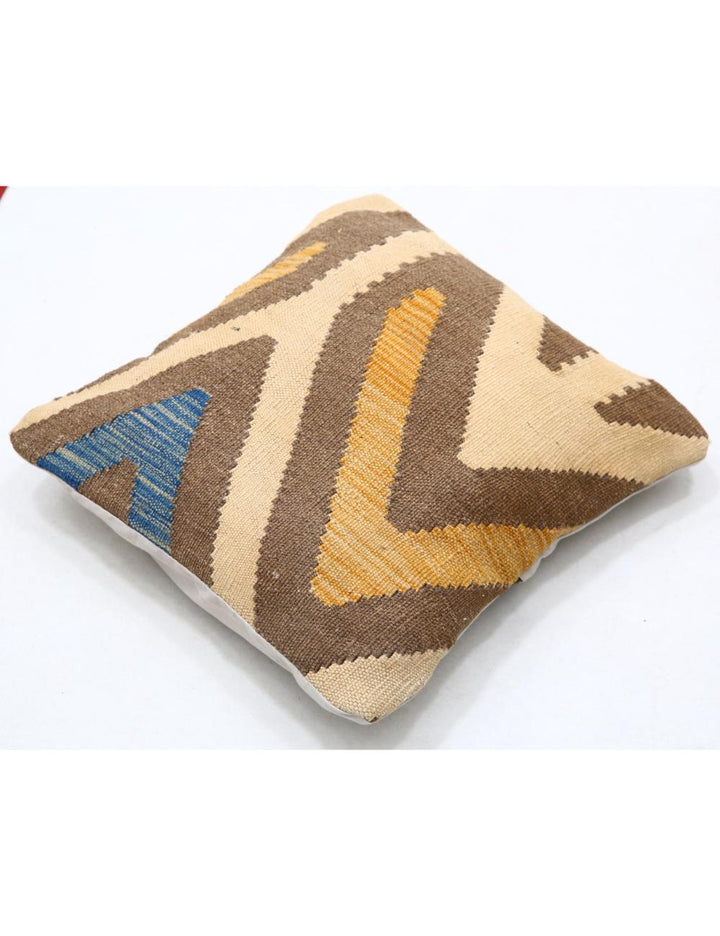 Afghan Tribal Pillow 1' 5" x 1' 5" Hand-Woven detail