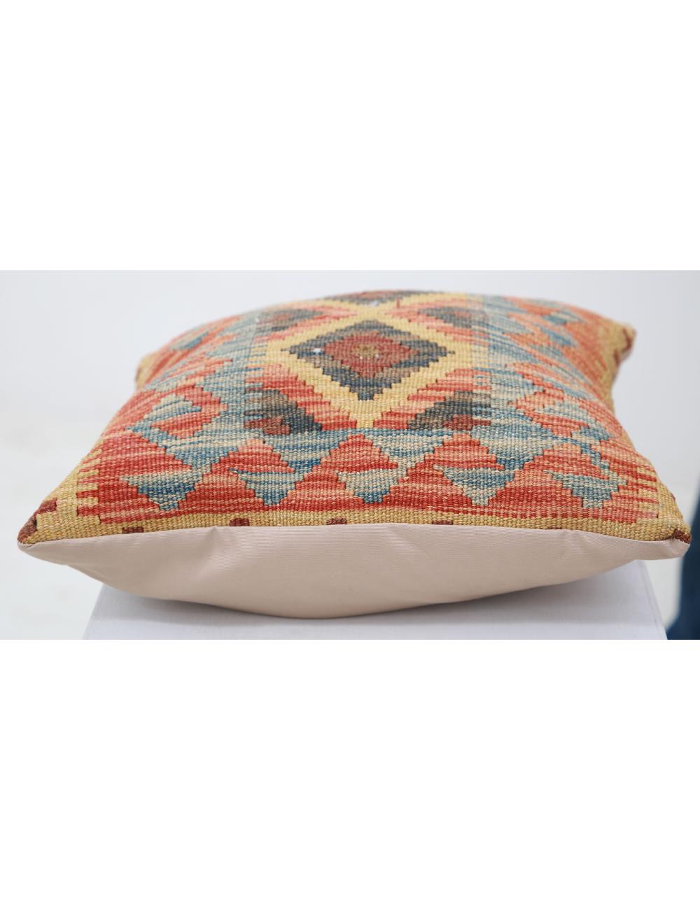 Afghan Tribal Pillow 1' 5" x 1' 5" Hand-Woven detail