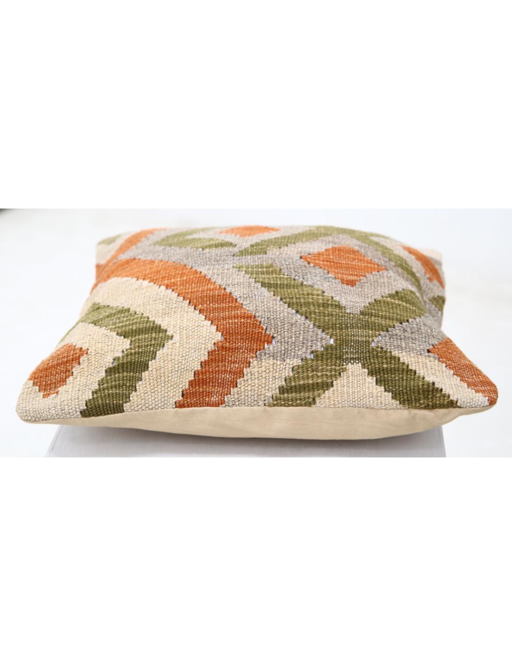 Afghan Tribal Pillow 1' 5" x 1' 5" Hand-Woven detail