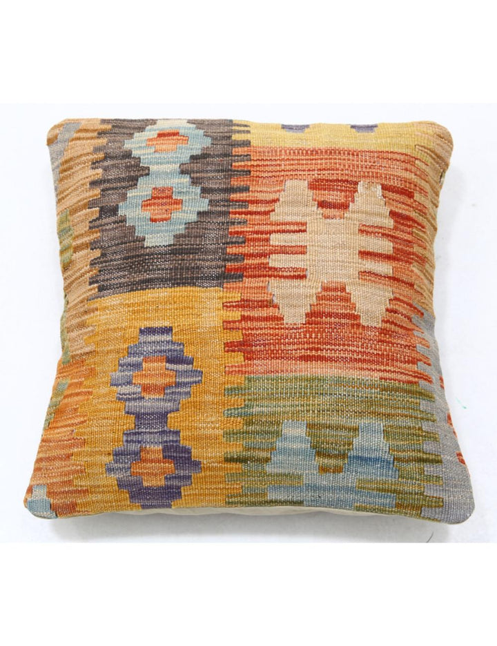 Hand Woven Tribal  Wool Pillow 1' 5" x 1' 5" - No. AT19075