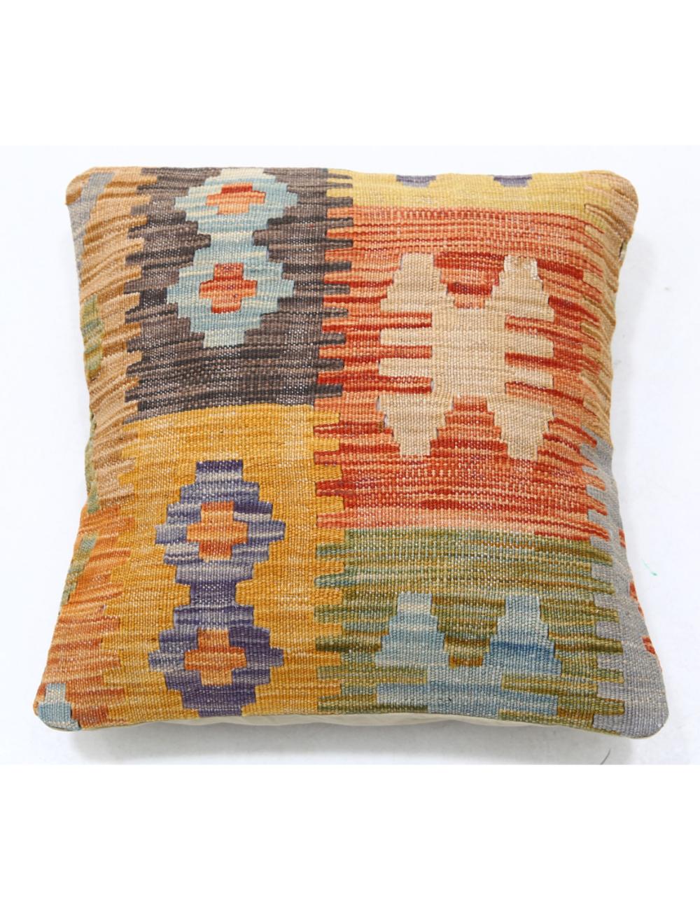 Hand Woven Tribal  Wool Pillow 1' 5" x 1' 5" - No. AT19075