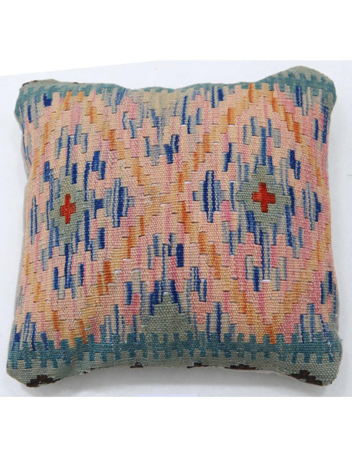 Hand Woven Tribal  Wool Pillow 1' 5" x 1' 5" - No. AT17030