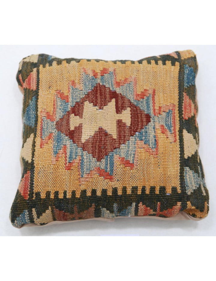 Hand Woven Tribal  Wool Pillow 1' 5" x 1' 5" - No. AT34616