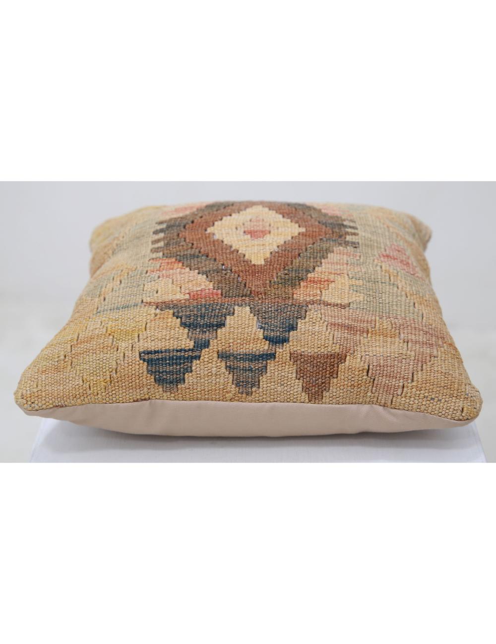 Afghan Tribal Pillow 1' 5" x 1' 5" Hand-Woven detail