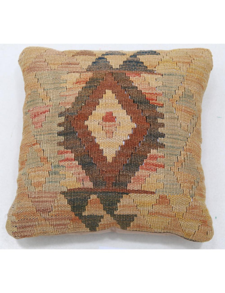 Afghan Tribal Pillow 1' 5" x 1' 5" Hand-Woven