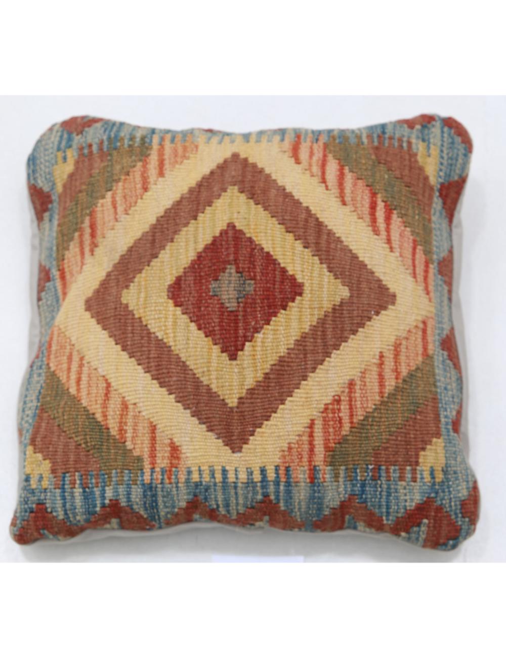 Afghan Tribal Pillow 1' 5" x 1' 5" Hand-Woven