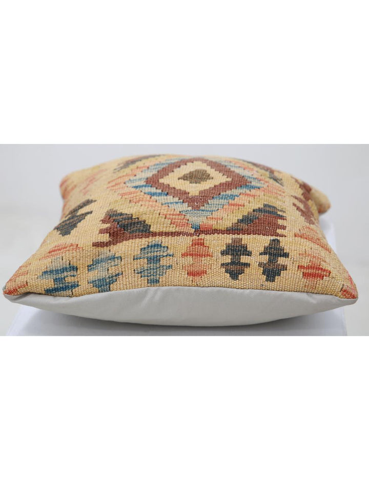 Afghan Tribal Pillow 1' 5" x 1' 5" Hand-Woven detail