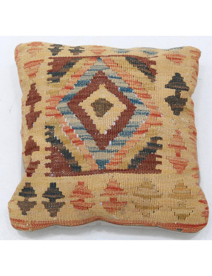 Afghan Tribal Pillow 1' 5" x 1' 5" Hand-Woven
