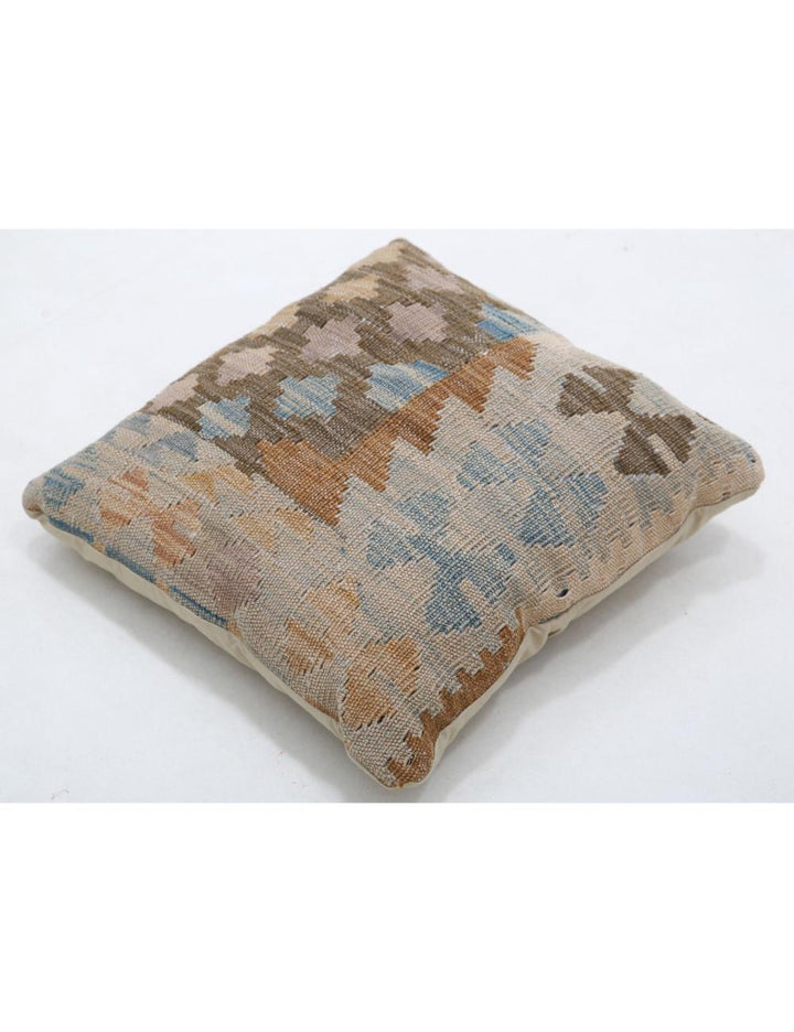 Afghan Tribal Pillow 1' 5" x 1' 5" Hand-Woven detail