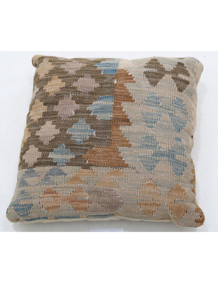 Hand Woven Tribal  Wool Pillow 1' 5" x 1' 5" - No. AT25439