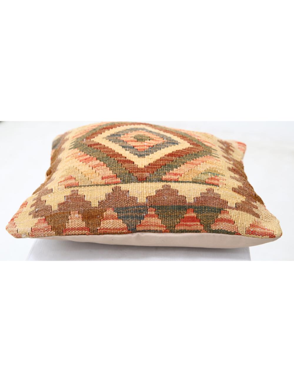 Hand Woven Tribal  Wool Pillow 1' 5" x 1' 5" - No. AT14938