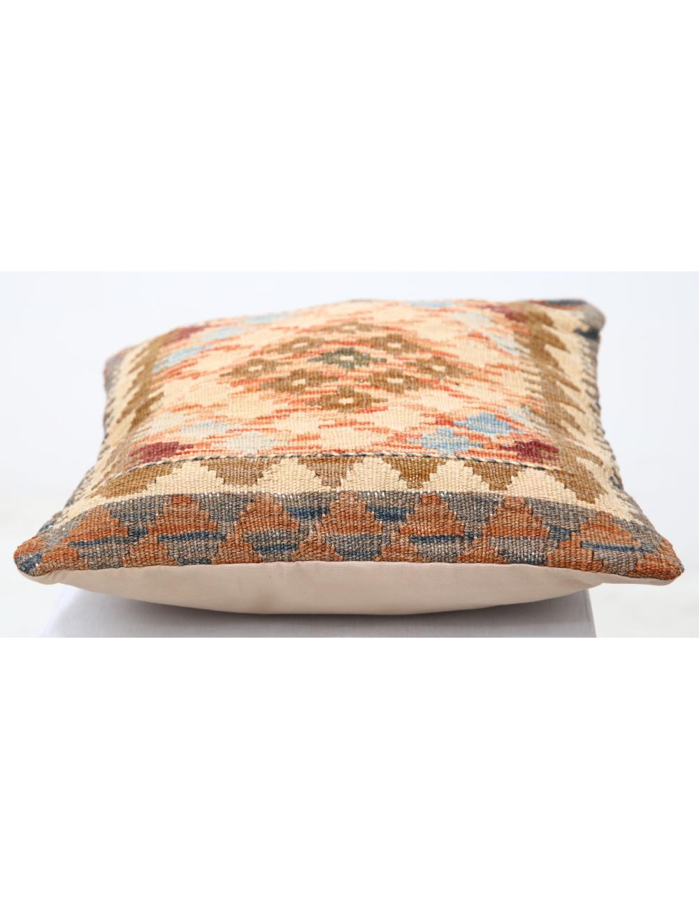 Afghan Tribal Pillow 1' 5" x 1' 5" Hand-Woven detail