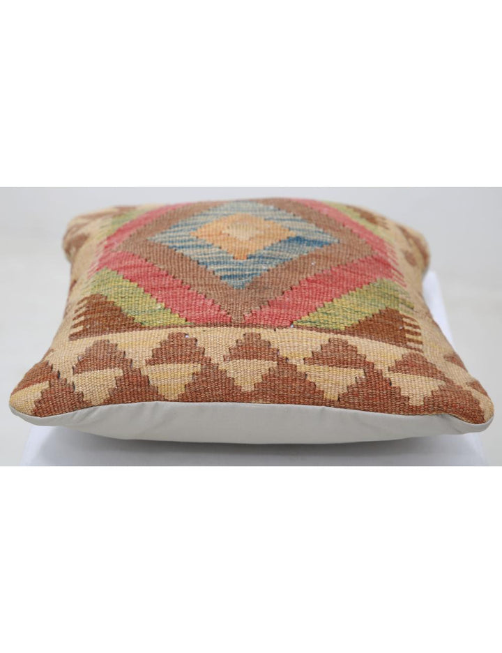 Afghan Tribal Pillow 1' 5" x 1' 5" Hand-Woven detail