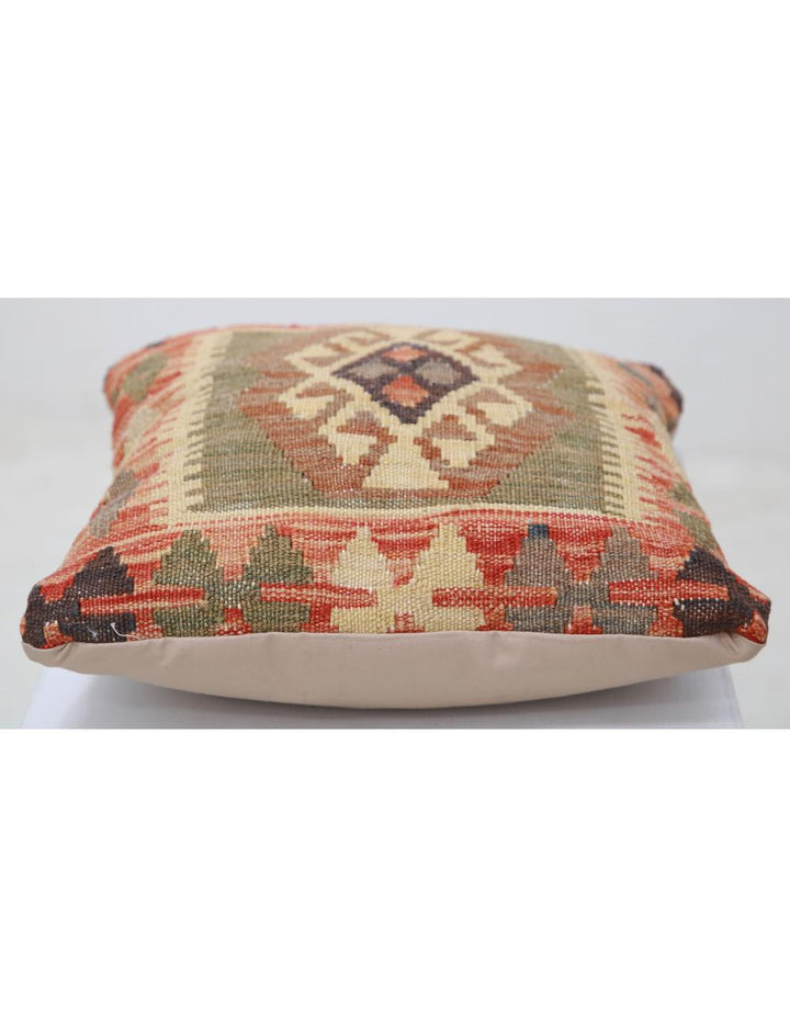 Afghan Tribal Pillow 1' 5" x 1' 5" Hand-Woven detail