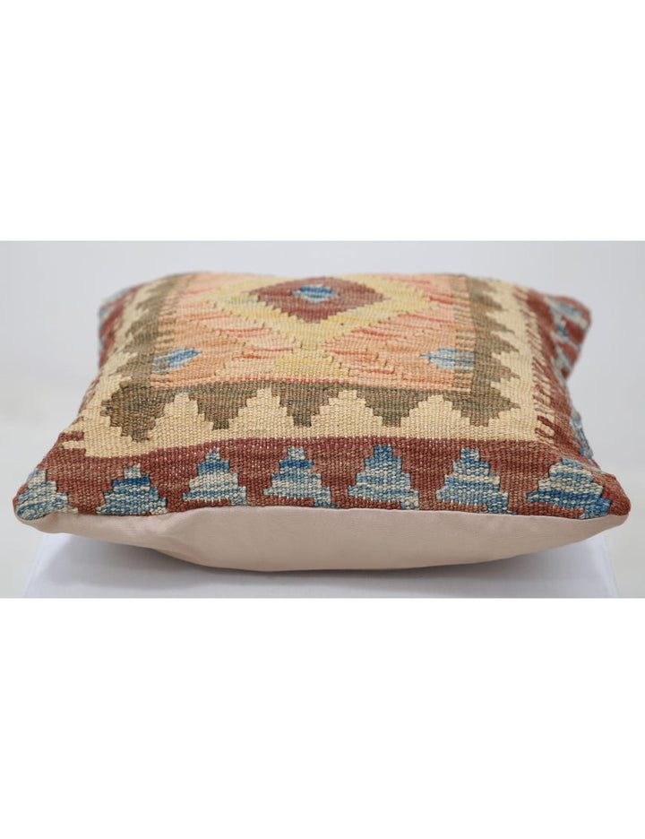Afghan Tribal Pillow 1' 5" x 1' 5" Hand-Woven detail