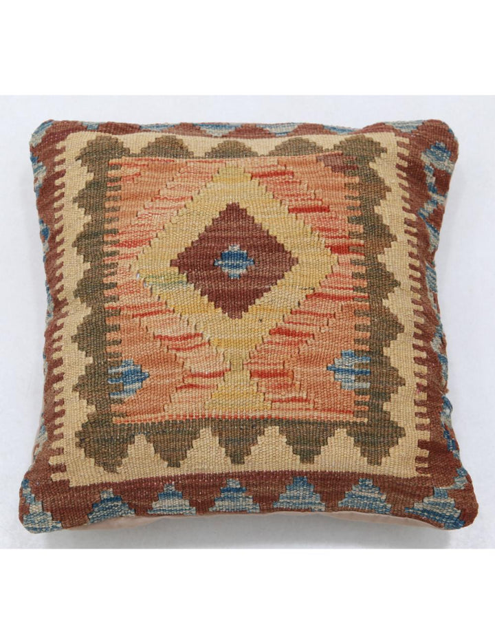 Hand Woven Tribal  Wool Pillow 1' 5" x 1' 5" - No. AT25074