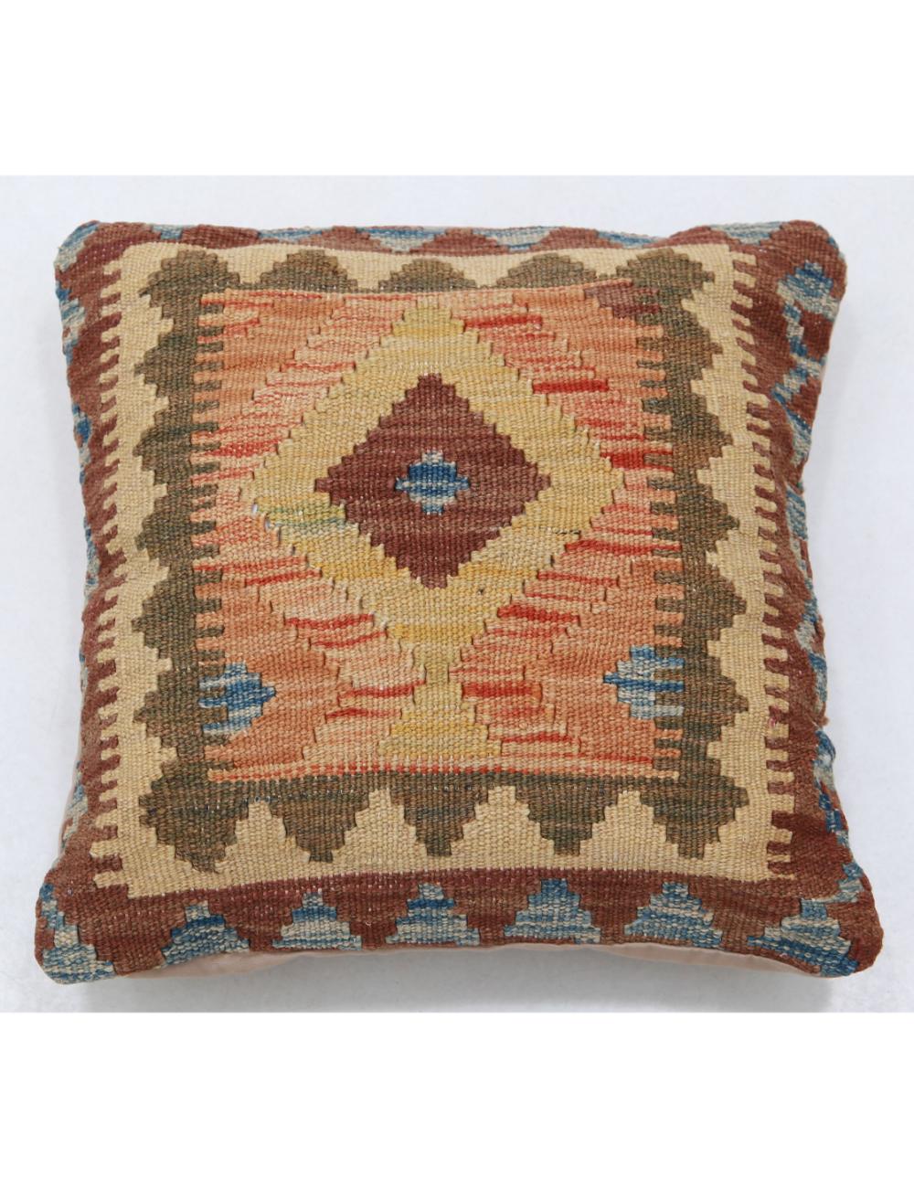 Afghan Tribal Pillow 1' 5" x 1' 5" Hand-Woven