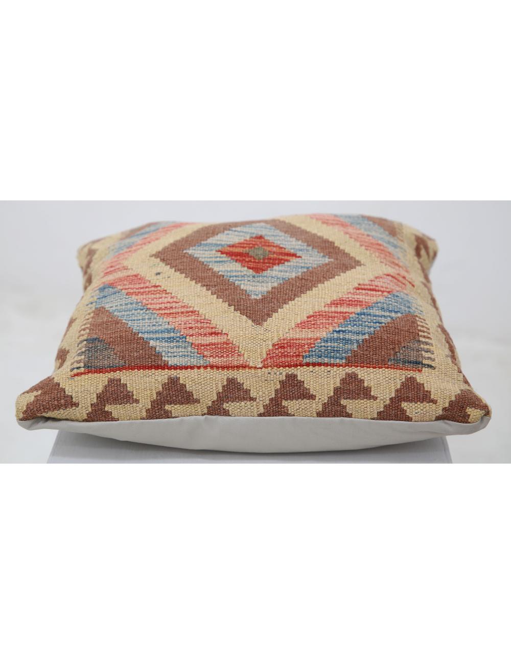 Afghan Tribal Pillow 1' 5" x 1' 5" Hand-Woven detail