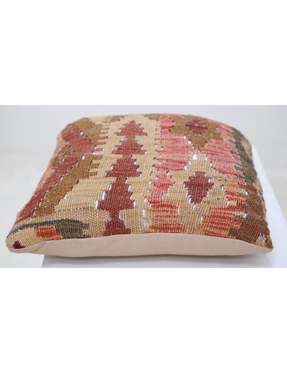Afghan Tribal Pillow 1' 5" x 1' 5" Hand-Woven detail