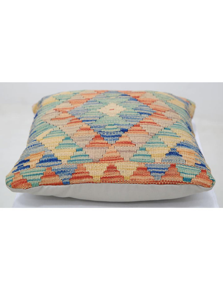 Afghan Tribal Pillow 1' 5" x 1' 5" Hand-Woven detail