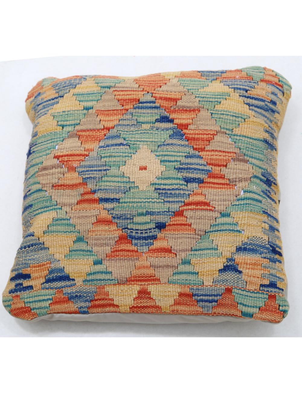 Afghan Tribal Pillow 1' 5" x 1' 5" Hand-Woven