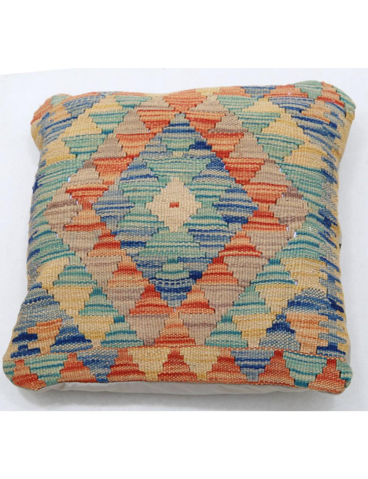 Afghan Tribal Pillow 1' 5" x 1' 5" Hand-Woven