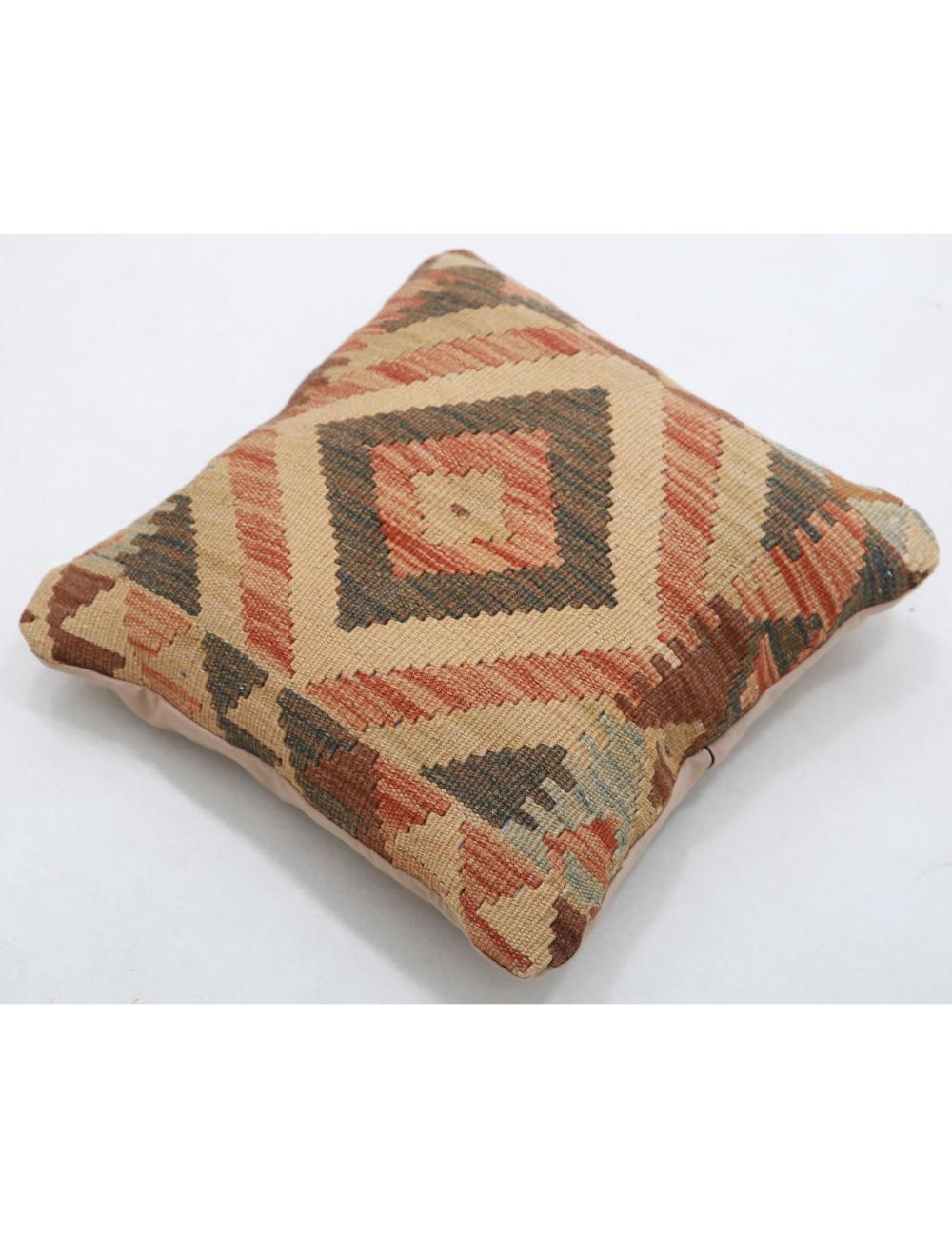 Afghan Tribal Pillow 1' 5" x 1' 5" Hand-Woven detail