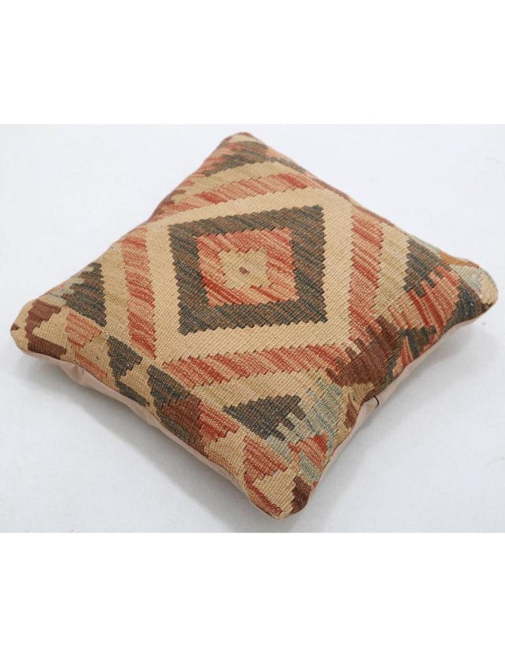 Afghan Tribal Pillow 1' 5" x 1' 5" Hand-Woven detail